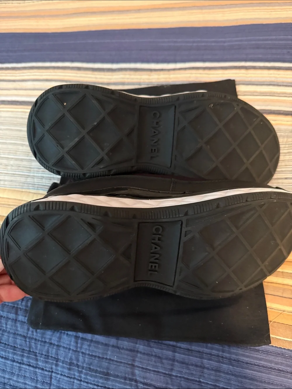 Black Low-Top Lace-Up Sneakers with White Midsole